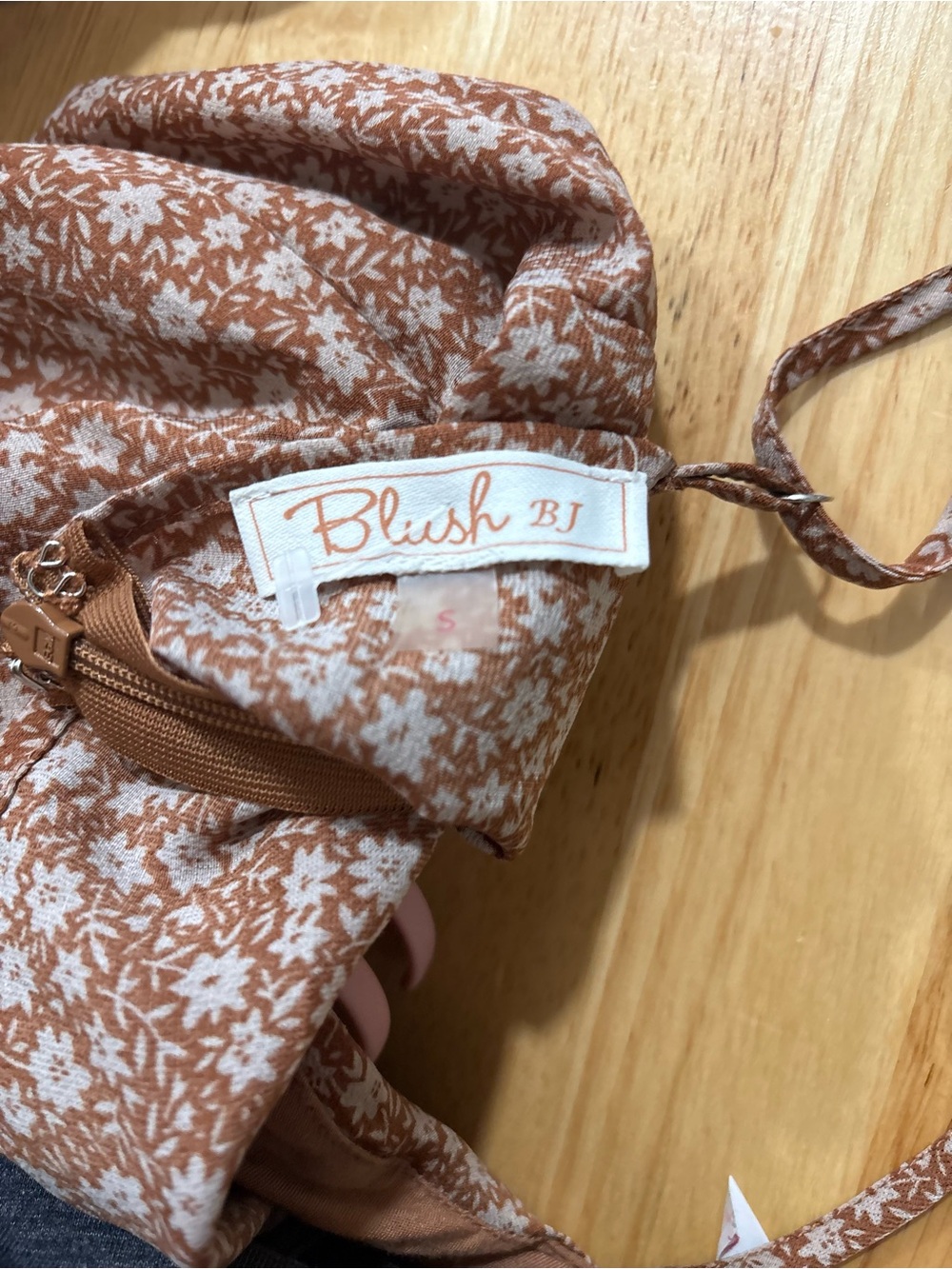 Blush bohemian beach flowy Strap Rust Brown Floral Maxi Dress - Picture 2 of 6